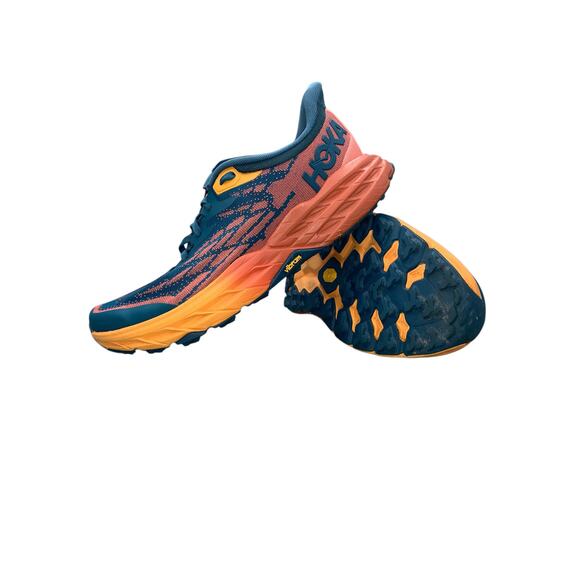 Hoka One One Speedgoat 5 Women’s SZ 10B Trail Running Shoes Blue Orange 1123158 - Picture 1 of 13